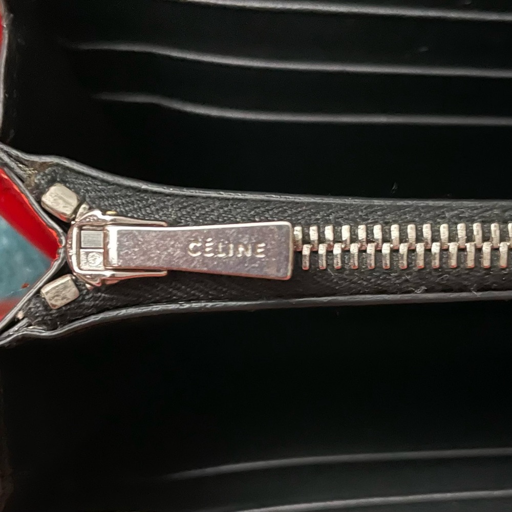CELINE Red Orange Pebbled Leather Long Flap Wallet - Picture 15 of 17